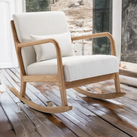 كرسي فوتيه هزاز خشب زان 75×75سم - EID33