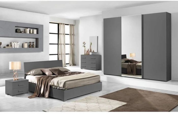 Bedroom 5 pieces, gray - URL 80