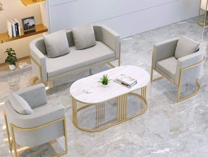Outdoor set 4pieces, Light gray*Golden - S137