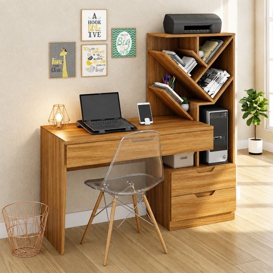 مكتب مع وحدة أرفف 140×50سم - TIU90