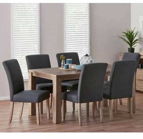 Dining room Beech wood 6 chairs, gray*beige - DIR 7