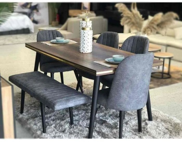 Dining table with 4 chairs and banquette - DIR 6