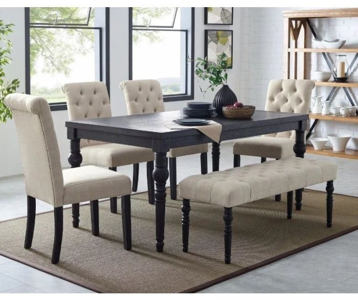 Dining table with 4 chairs and banquette - DIR 20
