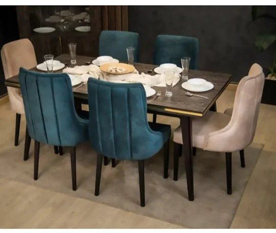 Dining table with 6 chairs, Beech wood - DIR 30