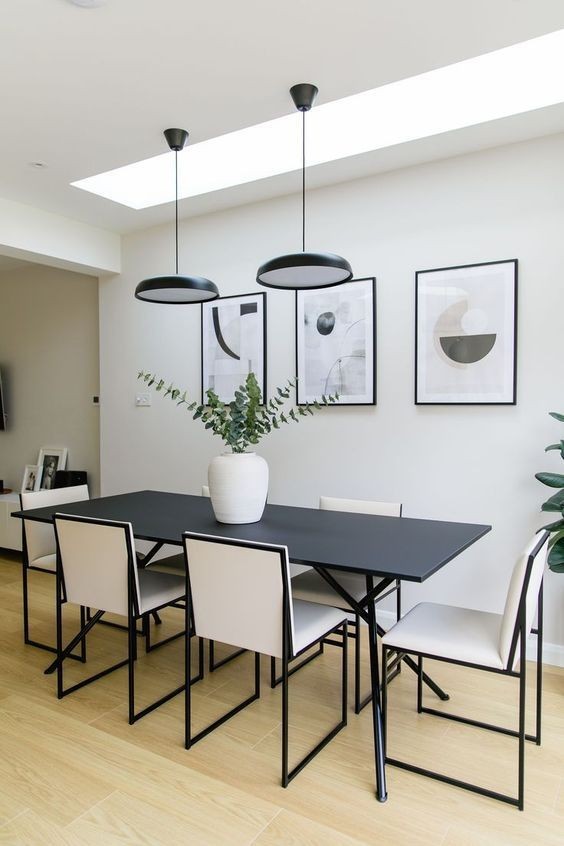 Dining Table, 7 pieces Black - DT114
