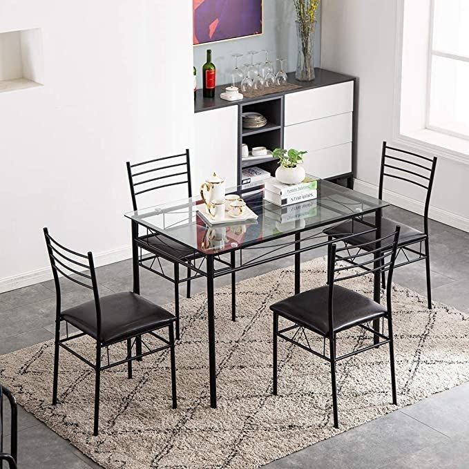 Dining Table, 5 pieces Black - DT110