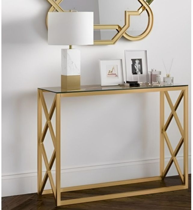 Consol, 90x30x100cm, Golden - S25