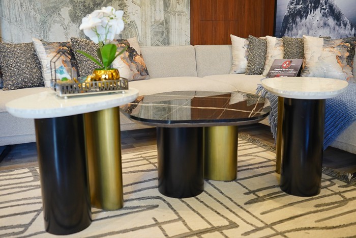 Miami coffee table set, three pieces, art-198