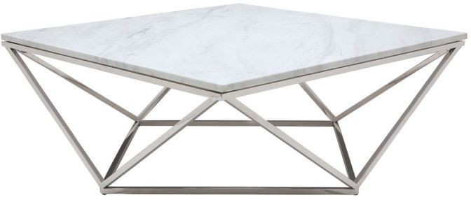 Coffee table, Metal, Silver, 70cm - HACME34