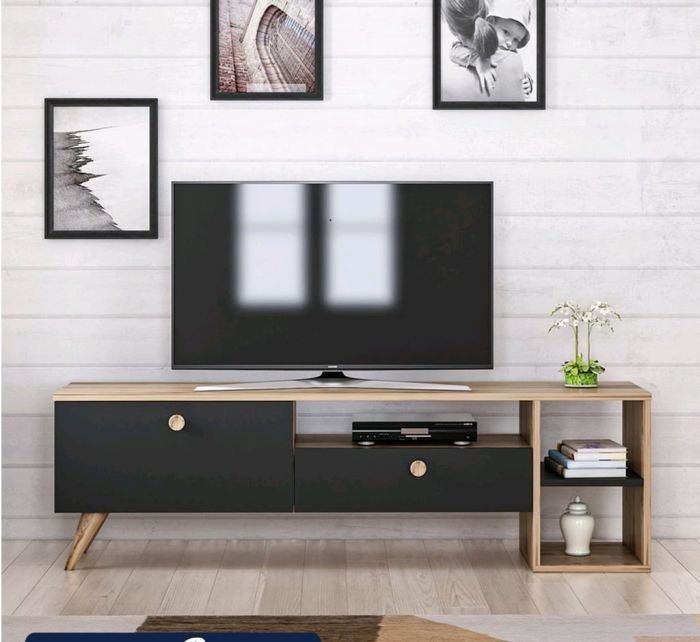 TV Unit, Black*Wooden - A018