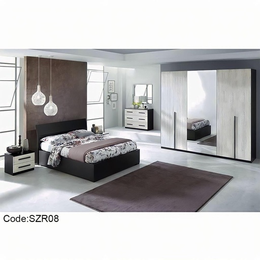 غرفه نوم اسود 5 قطع - szr08